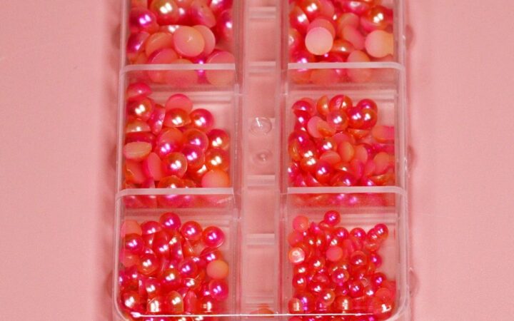 Hot Pink Pearl Nail Beads for Fall Accent Nails