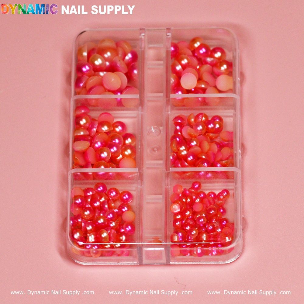 Hot Pink Pearl Nail Beads for Fall Accent Nails