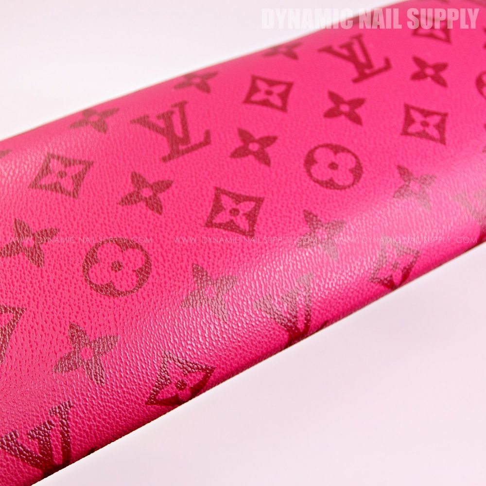 Red LV monogram leather manicure handrest - 4