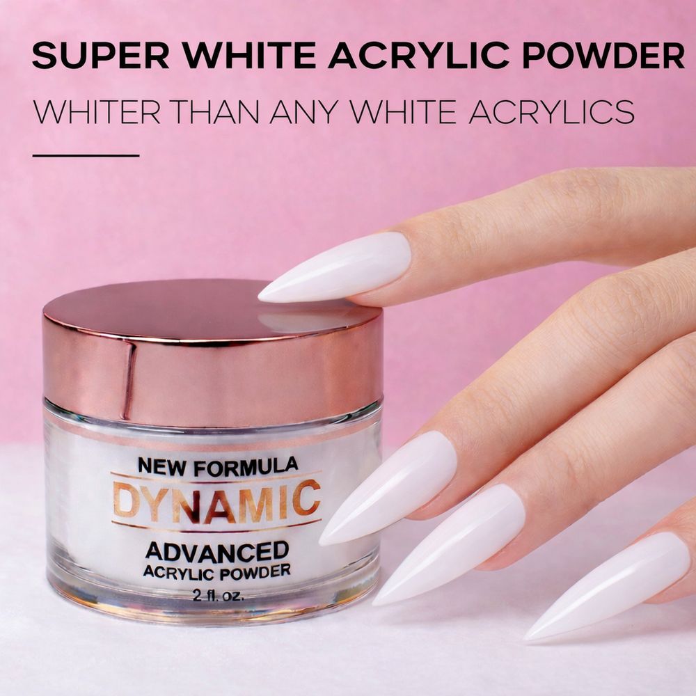 clear and white acrylic powder jars - 8